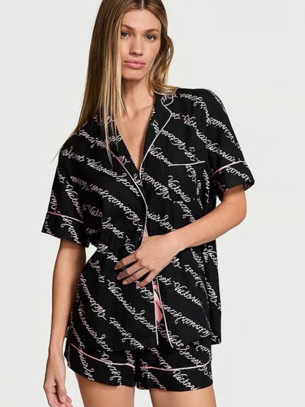 Victoria's Secret Black Script Top only NWT Size XXL